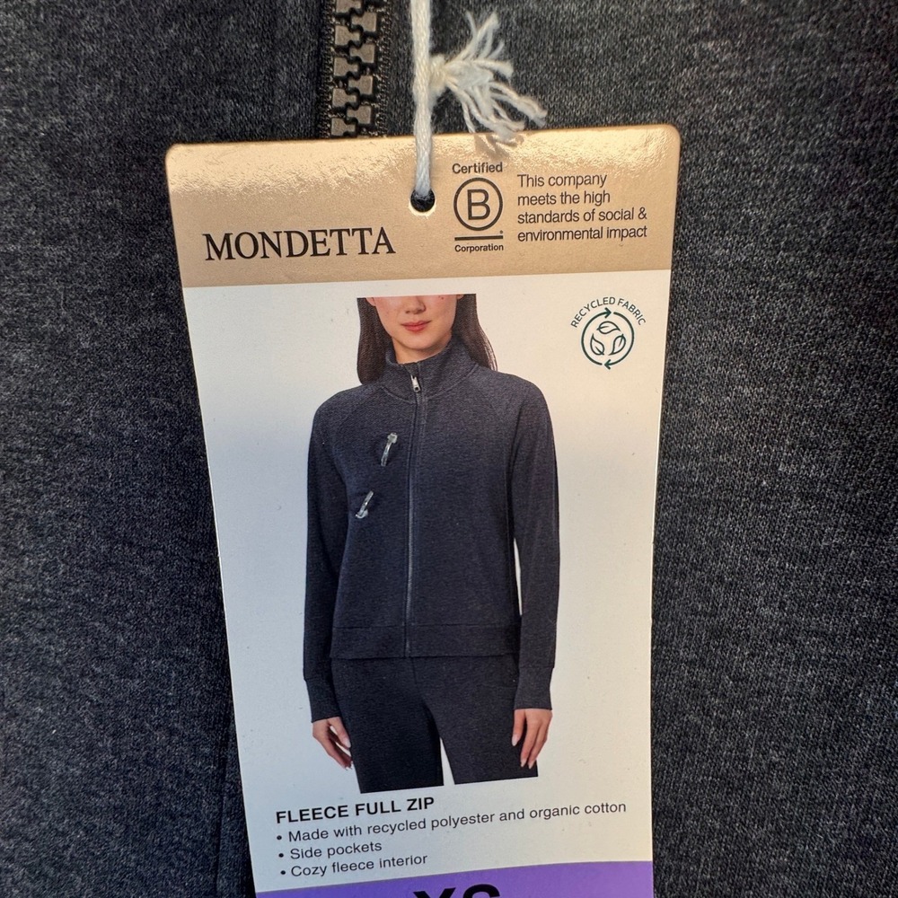 Mondetta Women Fleece Full Zip Jacket Black Charcoal XS 1906568 Luxe - Picture 5 of 11